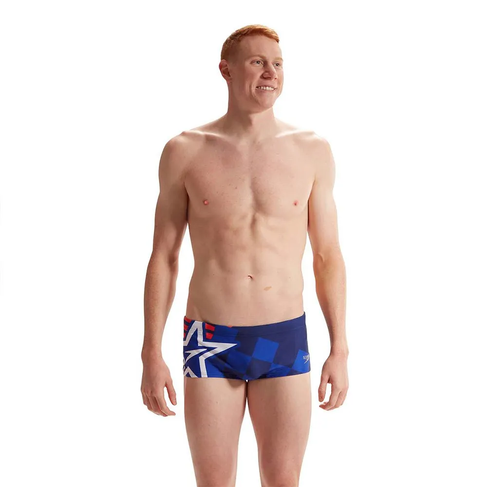 Speedo Placement Digital 17 Cm Badeslip, Cerulean blue / true cobalt / watermelon / white Speedo Placement Digital 17 Cm Badeslip, Cerulean blue / true cobalt / watermelon / white