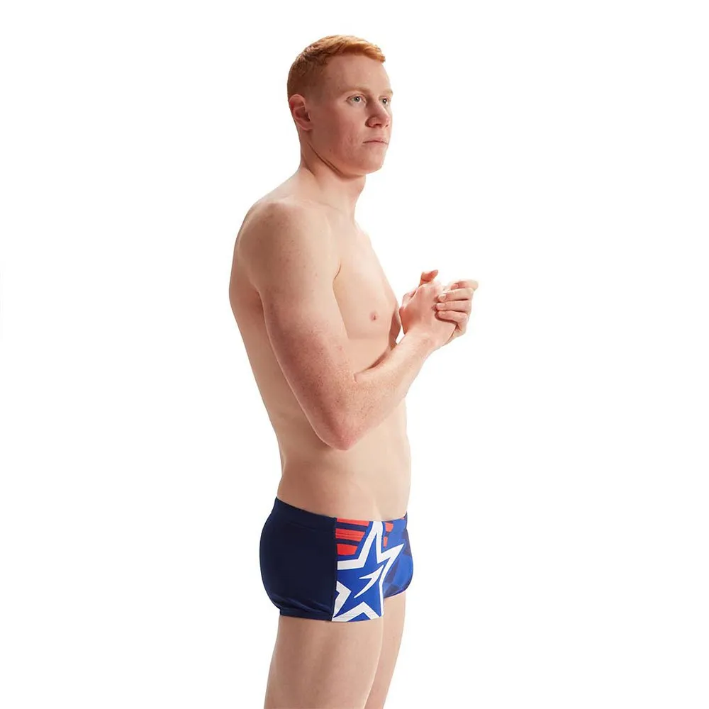 Speedo Placement Digital 17 Cm Badeslip, Cerulean blue / true cobalt / watermelon / white Speedo Placement Digital 17 Cm Badeslip, Cerulean blue / true cobalt / watermelon / white