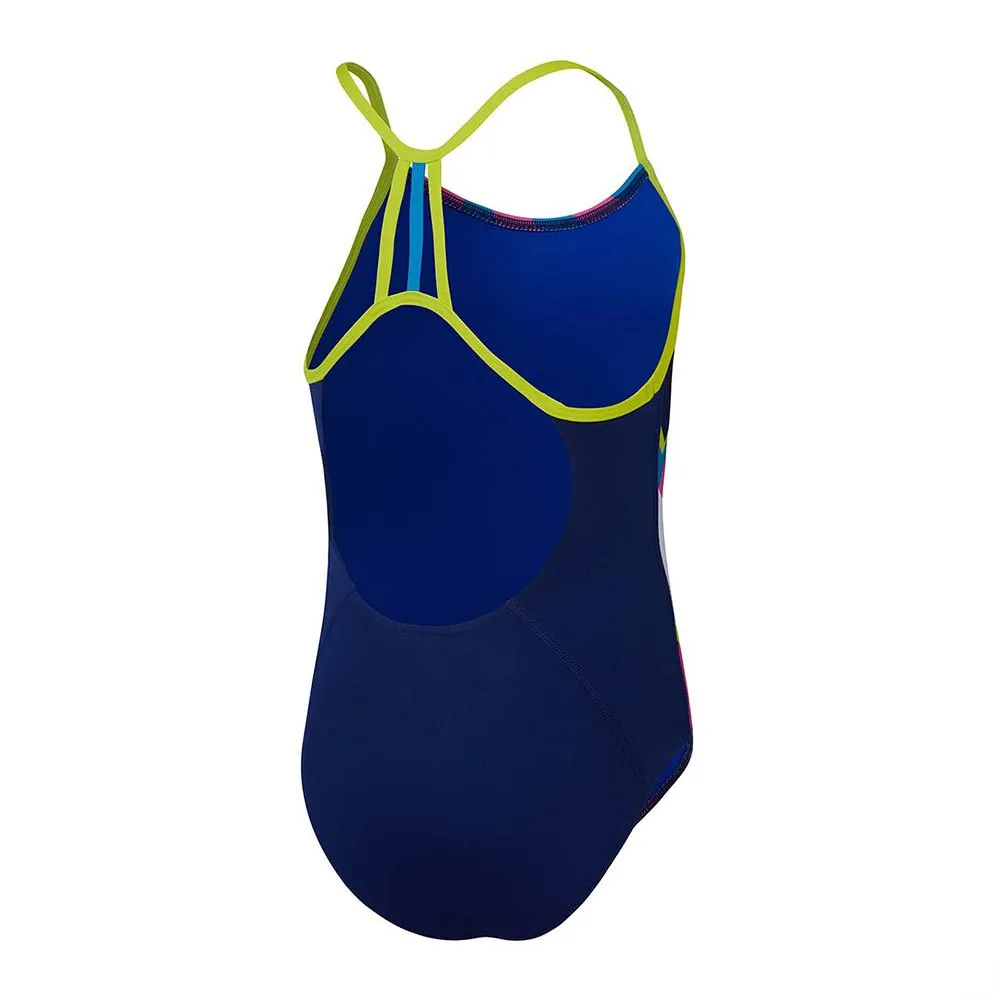 Speedo Placement Lane Line Back Badeanzug female, Cerulean blue / flare pink / bitter lime / bolt, 13-14Y Speedo Placement Lane Line Back Badeanzug female, Cerulean blue / flare pink / bitter lime / bolt, 13-14Y