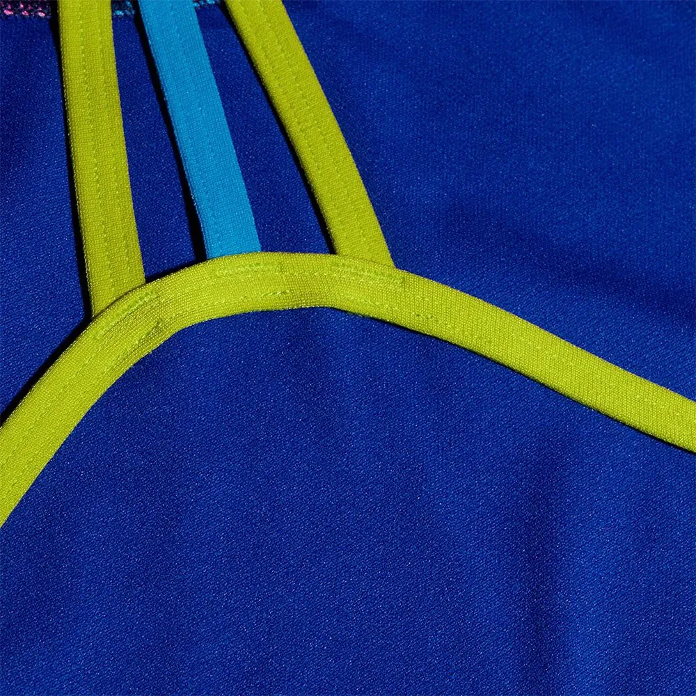 Speedo Placement Lane Line Back Badeanzug female, Cerulean blue / flare pink / bitter lime / bolt, 13-14Y Speedo Placement Lane Line Back Badeanzug female, Cerulean blue / flare pink / bitter lime / bolt, 13-14Y