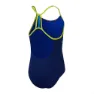 Speedo Placement Lane Line Back Badeanzug female, Cerulean blue / flare pink / bitter lime / bolt, 13-14Y