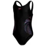 Speedo Plastisol Placement Muscleback Badeanzug female, Black / rose violet / bondi blue, 5-6Y