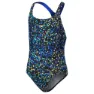 Speedo Printed Medalist Badeanzug female, Black / cobalt pop / bolt / lemon drizzle, 5-6Y