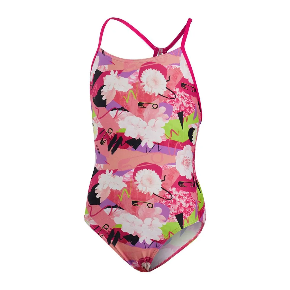 Speedo Punk Floral Lane Line Back Allover Endurance Badeanzug female Speedo Punk Floral Lane Line Back Allover Endurance Badeanzug female