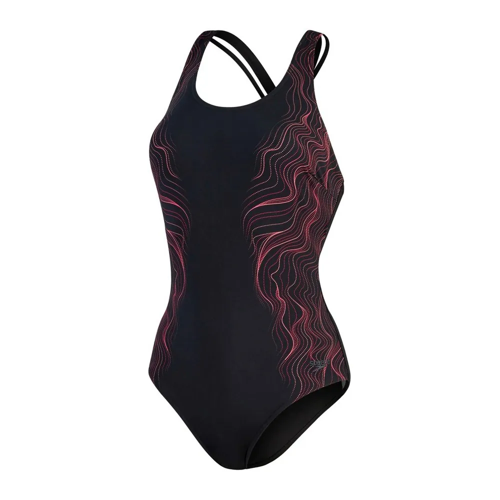 Speedo Shaping Calypso Printed Badeanzug female, Black / cherry / cinder rose Speedo Shaping Calypso Printed Badeanzug female, Black / cherry / cinder rose