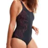 Speedo Shaping Calypso Printed Badeanzug female, Black / cherry / cinder rose