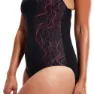 Speedo Shaping Calypso Printed Badeanzug female, Black / cherry / cinder rose