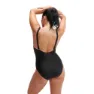 Speedo Shaping Square Neck Printed Badeanzug female, Black / white