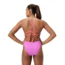 Speedo Solid Lattice Tie-back Badeanzug female, Neon violet
