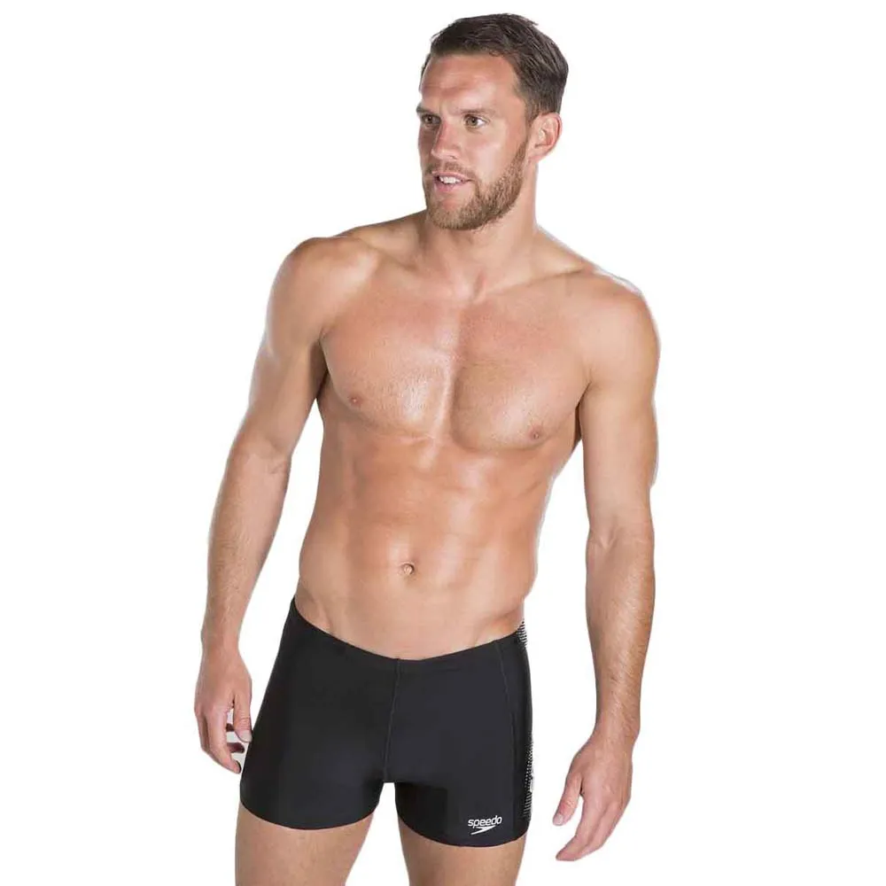 Speedo Sports Logo Panel Badehose Boxer, Black / white Speedo Sports Logo Panel Badehose Boxer, Black / white