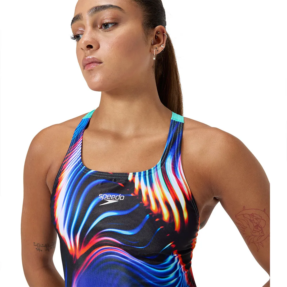 Speedo Sublimation Printed Leaderback Badeanzug