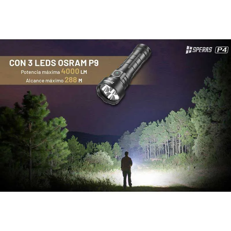 Speras P4 Osram Taschenlampe, Black, 4000 Lumina Speras P4 Osram Taschenlampe, Black, 4000 Lumina