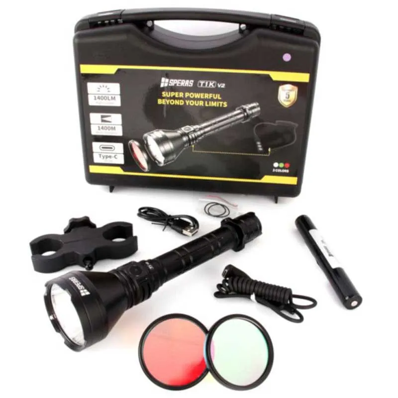 Speras T1k Red/green Hunting Kit Taschenlampe, Black, 1200 Lumina Speras T1k Red/green Hunting Kit Taschenlampe, Black, 1200 Lumina