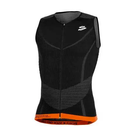 Spiuk Long Distance ärmelloses Triathlon-trikot, Black / orange, XS/S Spiuk Long Distance ärmelloses Triathlon-trikot, Black / orange, XS/S