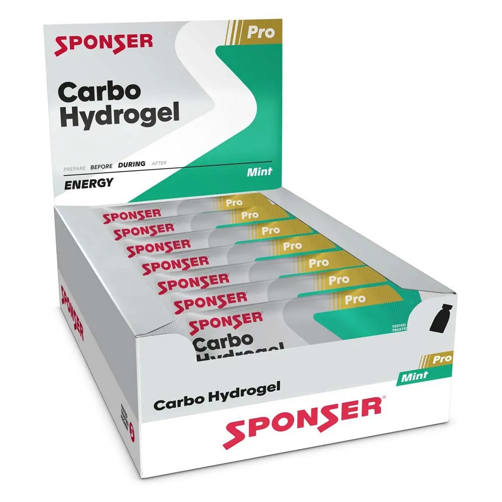 SPONSER Carbo Hydrogel Schachtel Mit Energiegelen Minze 60g 20 Einheiten, White / blue, One Size
