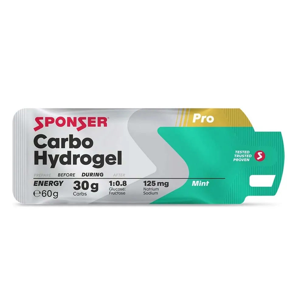 SPONSER Carbo Hydrogel Schachtel Mit Energiegelen Minze 60g 20 Einheiten, White / blue, One Size