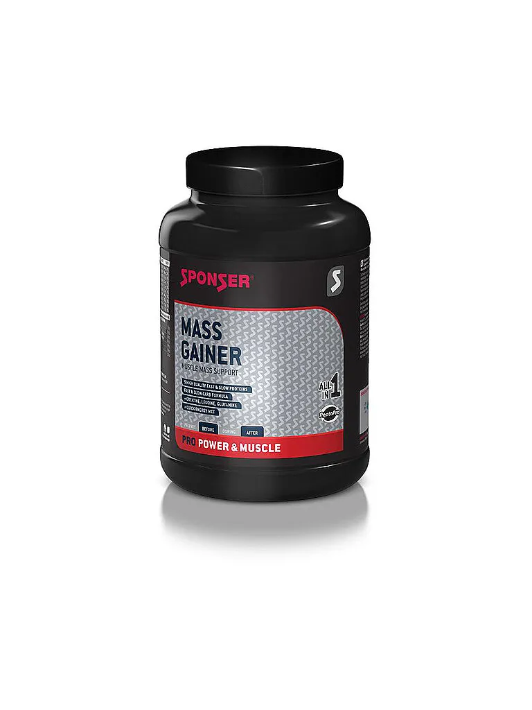 SPONSER Mass Gainer Vanille, 1200 g Dose, Bunt, EG SPONSER Mass Gainer Vanille, 1200 g Dose, Bunt, EG