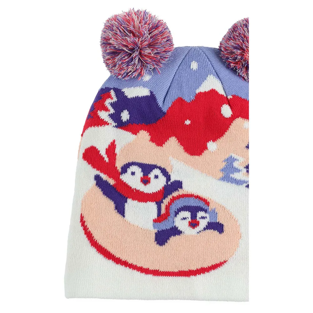 Spyder Bitsy Penguin Double Pom Mütze, Multi, M/L Spyder Bitsy Penguin Double Pom Mütze, Multi, M/L