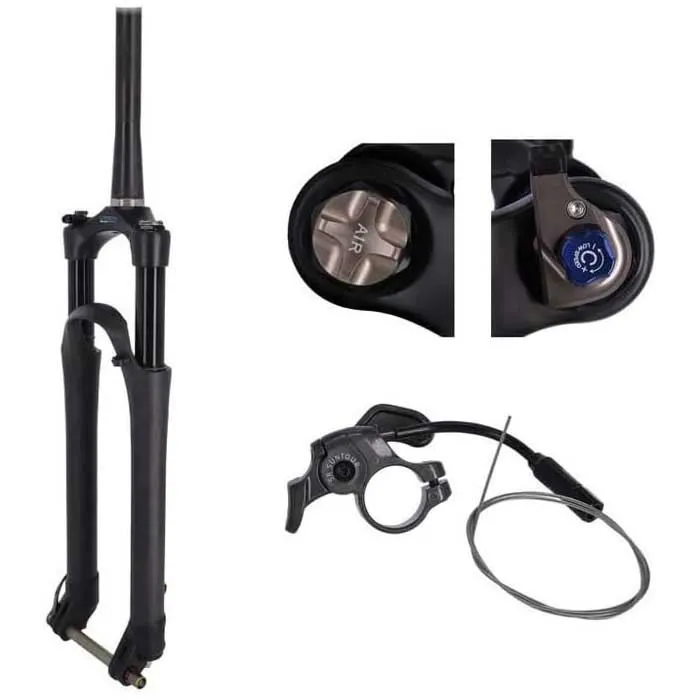 SR Suntour Axonwerx Pcs Rl-rc 15ql Ti Carbon 1 1/8´´ Sl 255 Ahead Mtb-gabel, Black, 29", 100mm