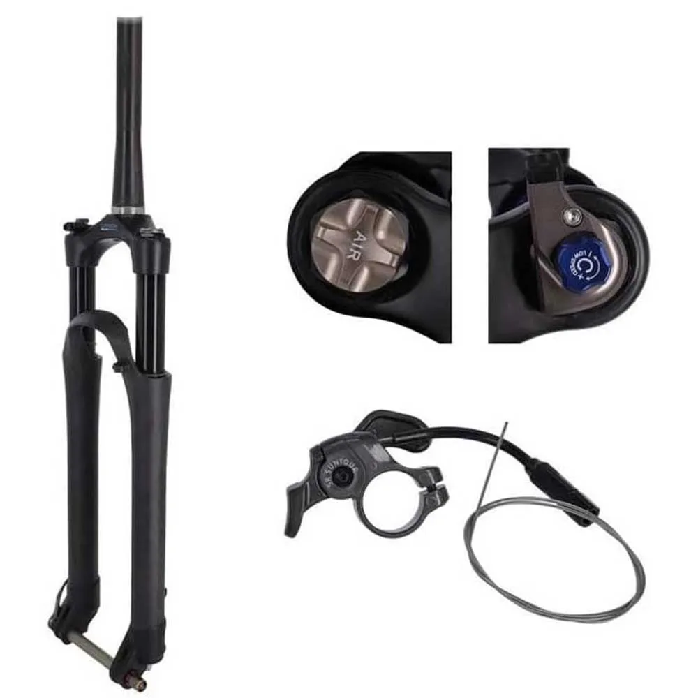 SR Suntour Axonwerx Pcs Rl-rc 15ql Ti Carbon Taper Sl 272 Ahead Mtb-gabel, Black, 29", 100mm SR Suntour Axonwerx Pcs Rl-rc 15ql Ti Carbon Taper Sl 272 Ahead Mtb-gabel, Black, 29", 100mm