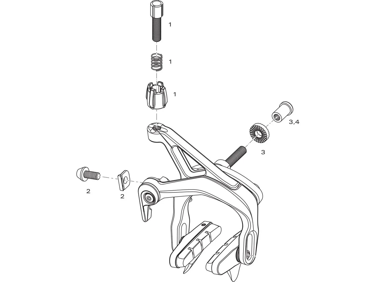 SRAM Ersatzteile Force / Rival / Apex Bremse (2007-2012), Silber 1 SRAM Ersatzteile Force / Rival / Apex Bremse (2007-2012), Silber 1