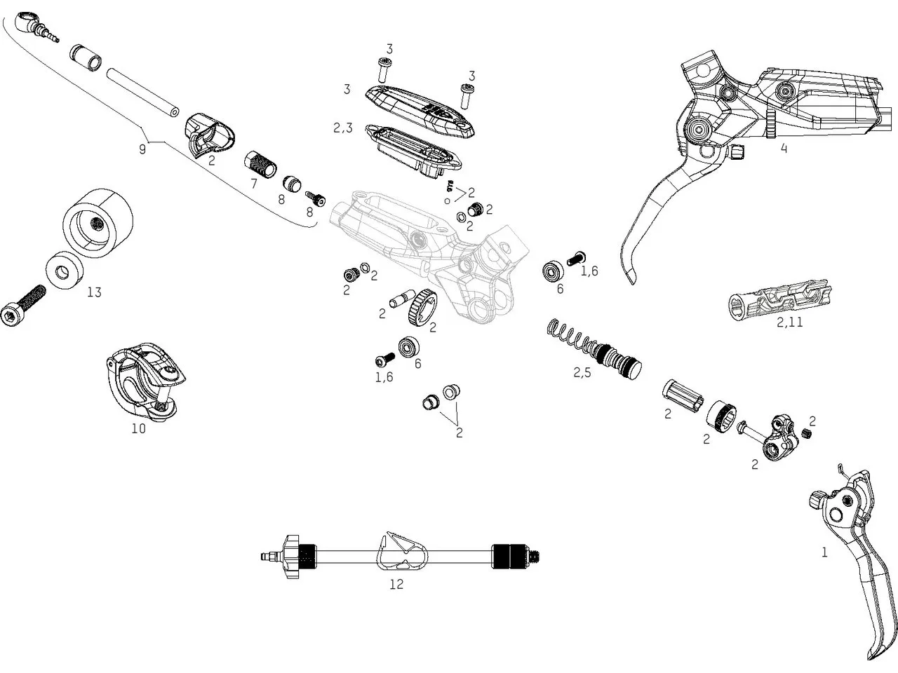 SRAM Ersatzteile G2 Ultimate (A1) Bremshebel (2020), Schwarz 1