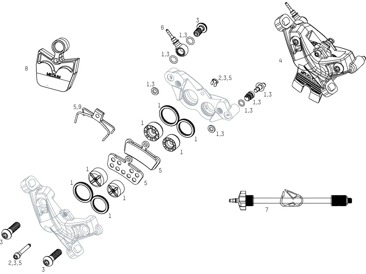 SRAM Ersatzteile G2 Ultimate (A1) Bremssattel (2020), Guide / g2 1 SRAM Ersatzteile G2 Ultimate (A1) Bremssattel (2020), Guide / g2 1