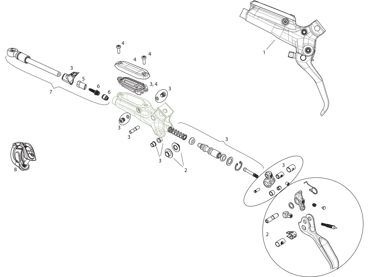 SRAM Ersatzteile Guide RS (B1) Bremshebel (2017-2018), Silber 1 SRAM Ersatzteile Guide RS (B1) Bremshebel (2017-2018), Silber 1