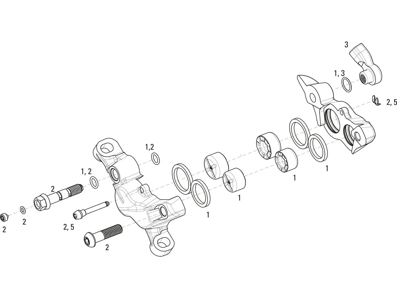 SRAM Ersatzteile Guide RSC (A1) Bremssattel (2015-2016), Schwarz 1 SRAM Ersatzteile Guide RSC (A1) Bremssattel (2015-2016), Schwarz 1