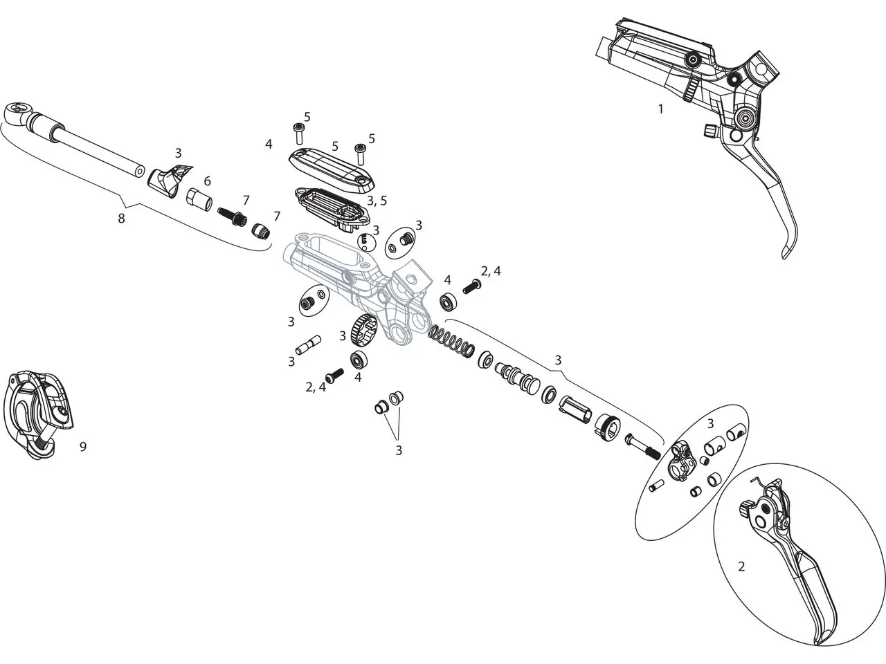 SRAM Ersatzteile Guide RSC (B1) Bremshebel (2017-2018), One_size/1er-set 1 SRAM Ersatzteile Guide RSC (B1) Bremshebel (2017-2018), One_size/1er-set 1
