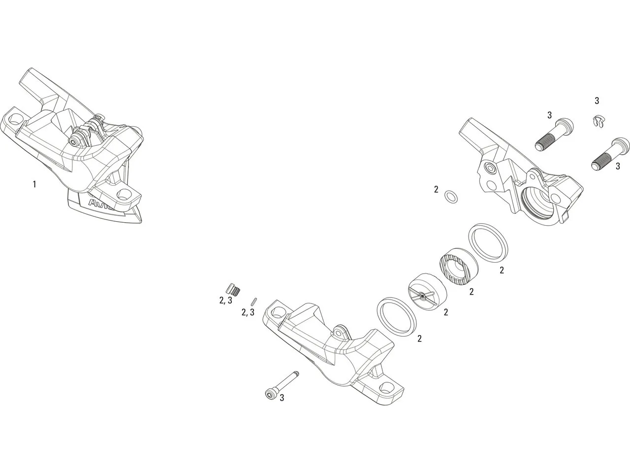 SRAM Ersatzteile Level Bremssattel, One_size 1 SRAM Ersatzteile Level Bremssattel, One_size 1