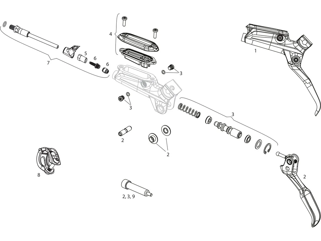 SRAM Ersatzteile Level TL Bremshebel, Schwarz 1 SRAM Ersatzteile Level TL Bremshebel, Schwarz 1