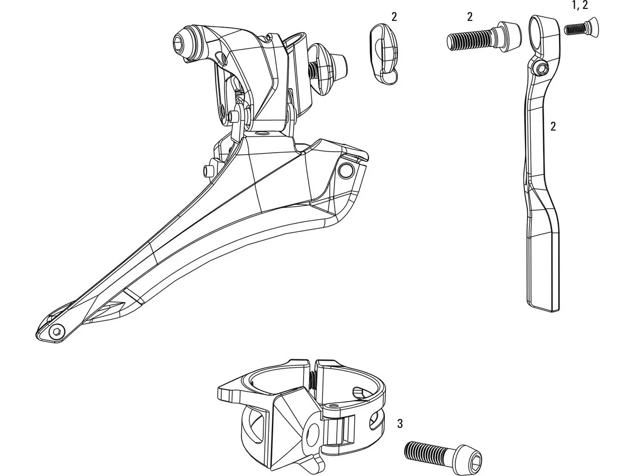 SRAM Ersatzteile Red 22, Red 2013 / Force 22 / Rival 22 Umwerfer, falkengrau-schwarz/34.9