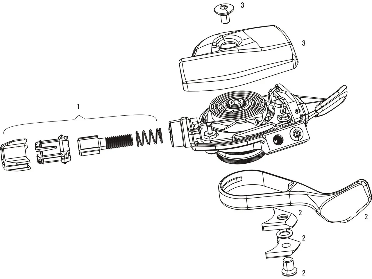SRAM Ersatzteile XX1 / X01 / X01 DH 1x11 Schalthebel, silber-schwarz/XX1/ x 01 SRAM Ersatzteile XX1 / X01 / X01 DH 1x11 Schalthebel, silber-schwarz/XX1/ x 01