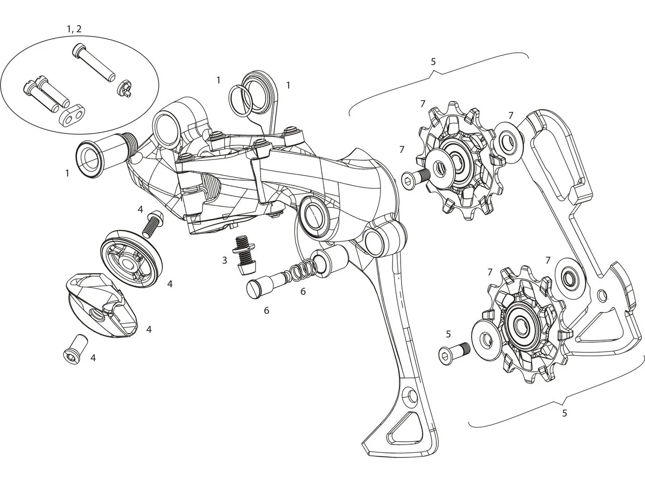 SRAM Ersatzteile XX1 / X01 / X01DH / X1 / EX1 1x11 Schaltwerk, one_size/XX1/ x 01/ x 1 HEX SRAM Ersatzteile XX1 / X01 / X01DH / X1 / EX1 1x11 Schaltwerk, one_size/XX1/ x 01/ x 1 HEX