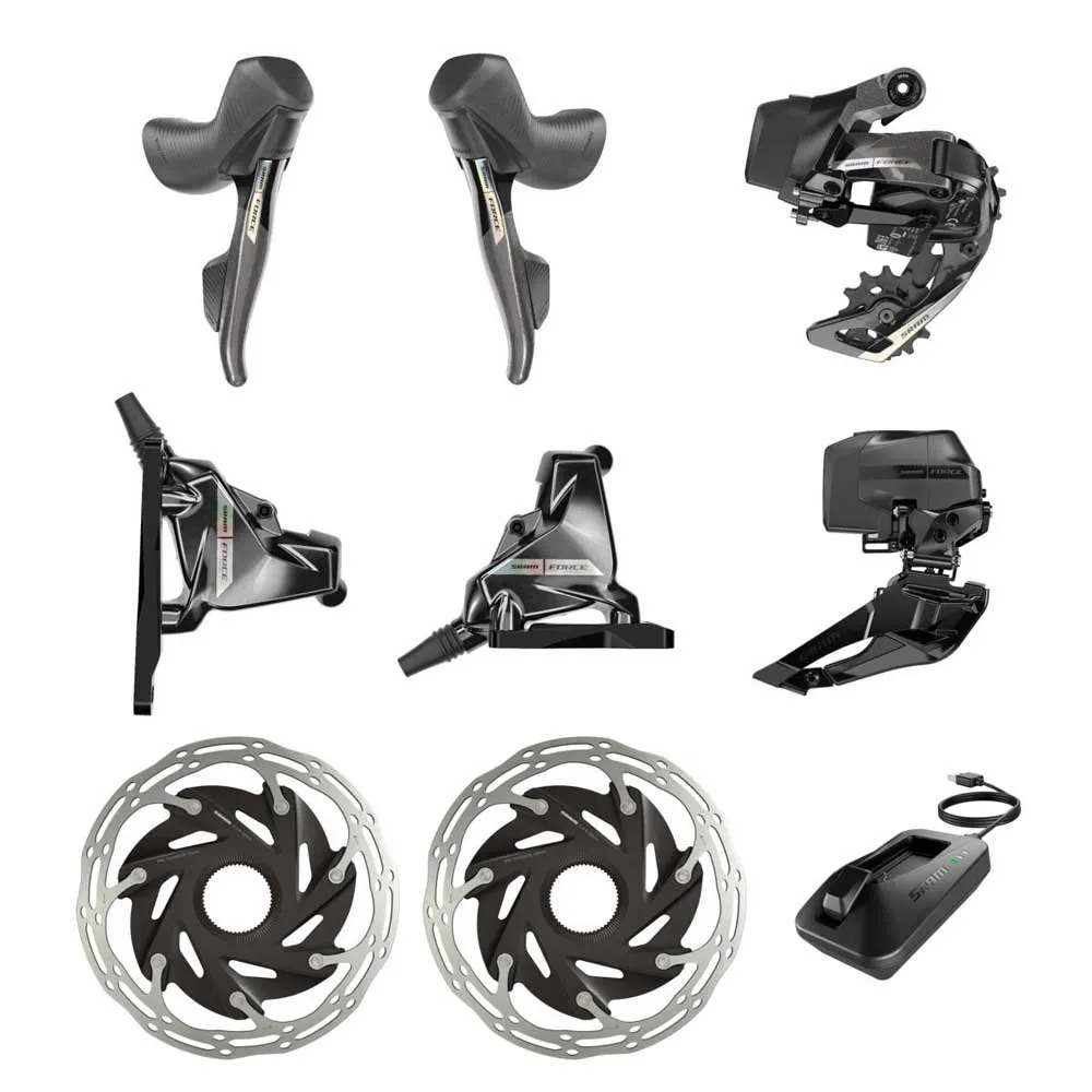 SRAM Force Axs D2 Fahrradkomponentengruppe, Black / silver, One Size SRAM Force Axs D2 Fahrradkomponentengruppe, Black / silver, One Size