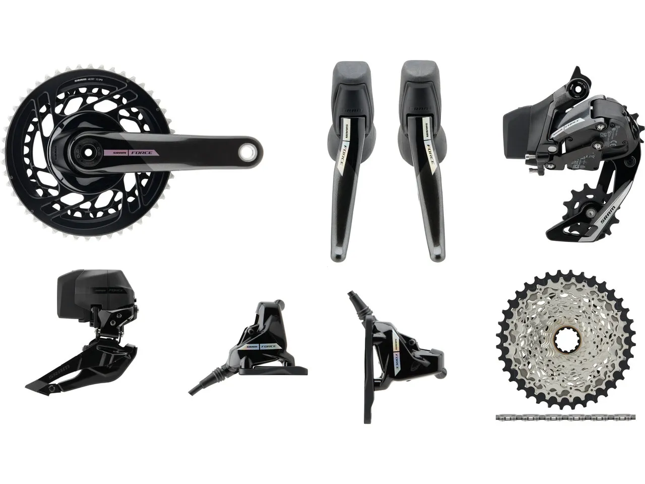 SRAM Force D2 AXS HRD FM Gruppe 2x12-fach 35-48, Grau, 172.5mm 35-48/10-28 SRAM Force D2 AXS HRD FM Gruppe 2x12-fach 35-48, Grau, 172.5mm 35-48/10-28