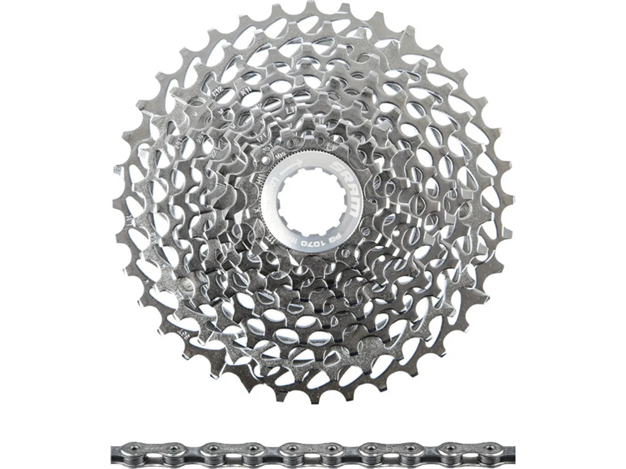 SRAM Force/Rival/X9 PG-1070 Kassette + PC-1071 Kette 10-fach Verschleißset, 11-26 SRAM Force/Rival/X9 PG-1070 Kassette + PC-1071 Kette 10-fach Verschleißset, 11-26