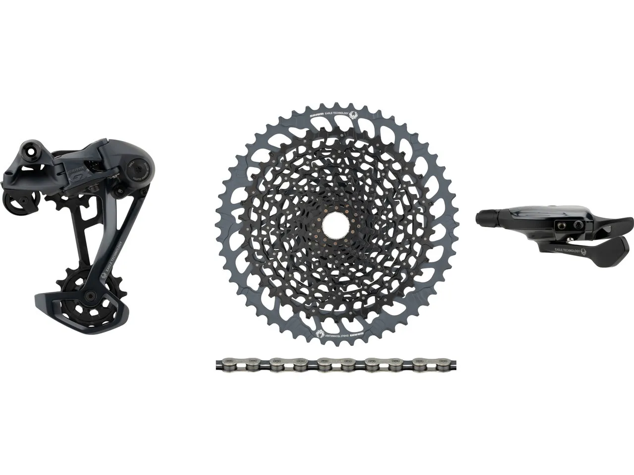 SRAM GX Eagle 1x12-fach Upgrade-Kit mit Kassette, Grau/schwarz, 10-52