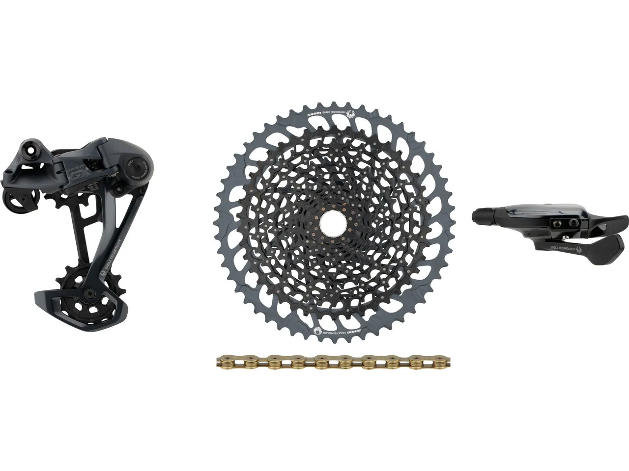 SRAM GX Eagle 1x12-fach Upgrade-Kit mit Kassette, Schwarz/gelb, 10-52 SRAM GX Eagle 1x12-fach Upgrade-Kit mit Kassette, Schwarz/gelb, 10-52