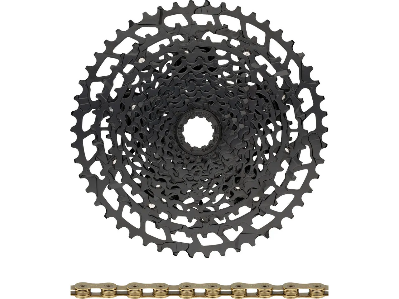 SRAM NX Eagle PG-1230 Kassette + Eagle Kette 12-fach Verschleißset, Schwarz, 11-50 SRAM NX Eagle PG-1230 Kassette + Eagle Kette 12-fach Verschleißset, Schwarz, 11-50