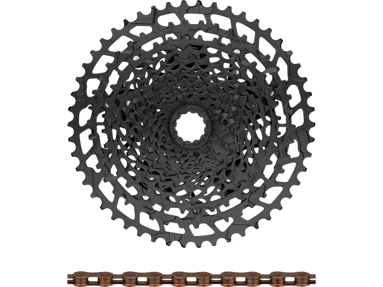 SRAM NX Eagle PG-1230 Kassette + Eagle Kette 12-fach Verschleißset, Schwarz, 11-50 SRAM NX Eagle PG-1230 Kassette + Eagle Kette 12-fach Verschleißset, Schwarz, 11-50