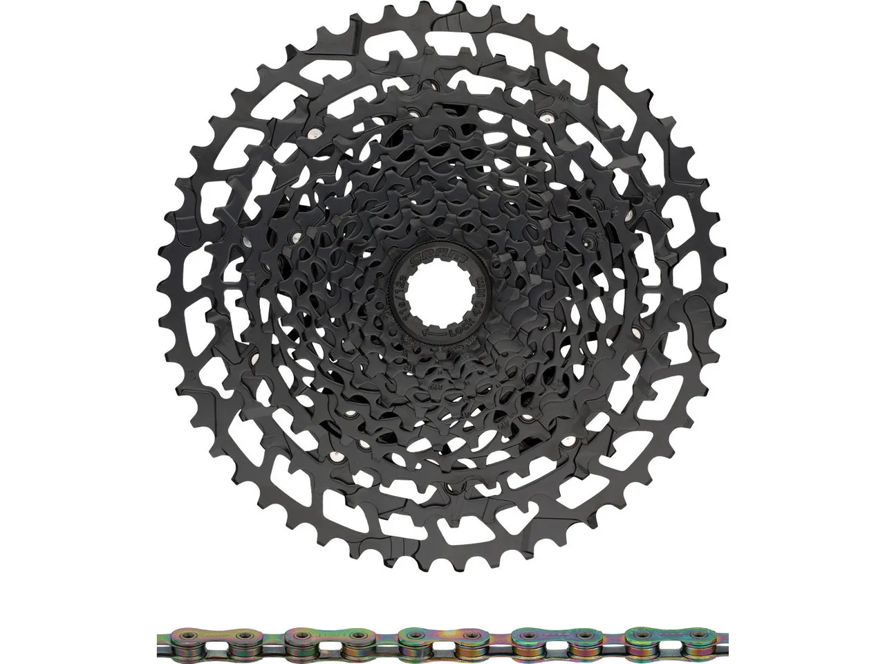 SRAM NX Eagle PG-1230 Kassette + Eagle Kette 12-fach Verschleißset, Schwarz, 11-50 SRAM NX Eagle PG-1230 Kassette + Eagle Kette 12-fach Verschleißset, Schwarz, 11-50