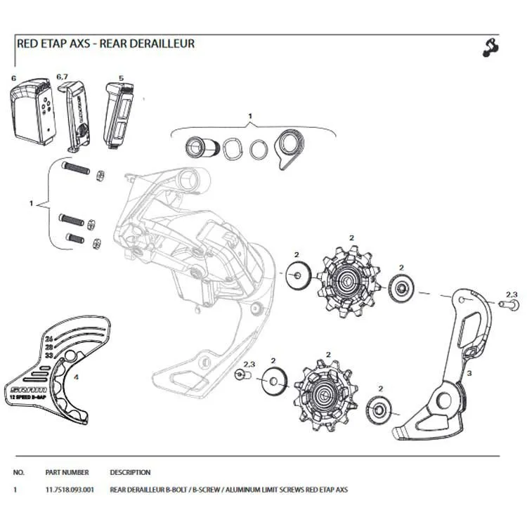 SRAM Red Etap Axs 11.7518.093.001 Stabilisatorbaugruppe, Silver, One Size SRAM Red Etap Axs 11.7518.093.001 Stabilisatorbaugruppe, Silver, One Size