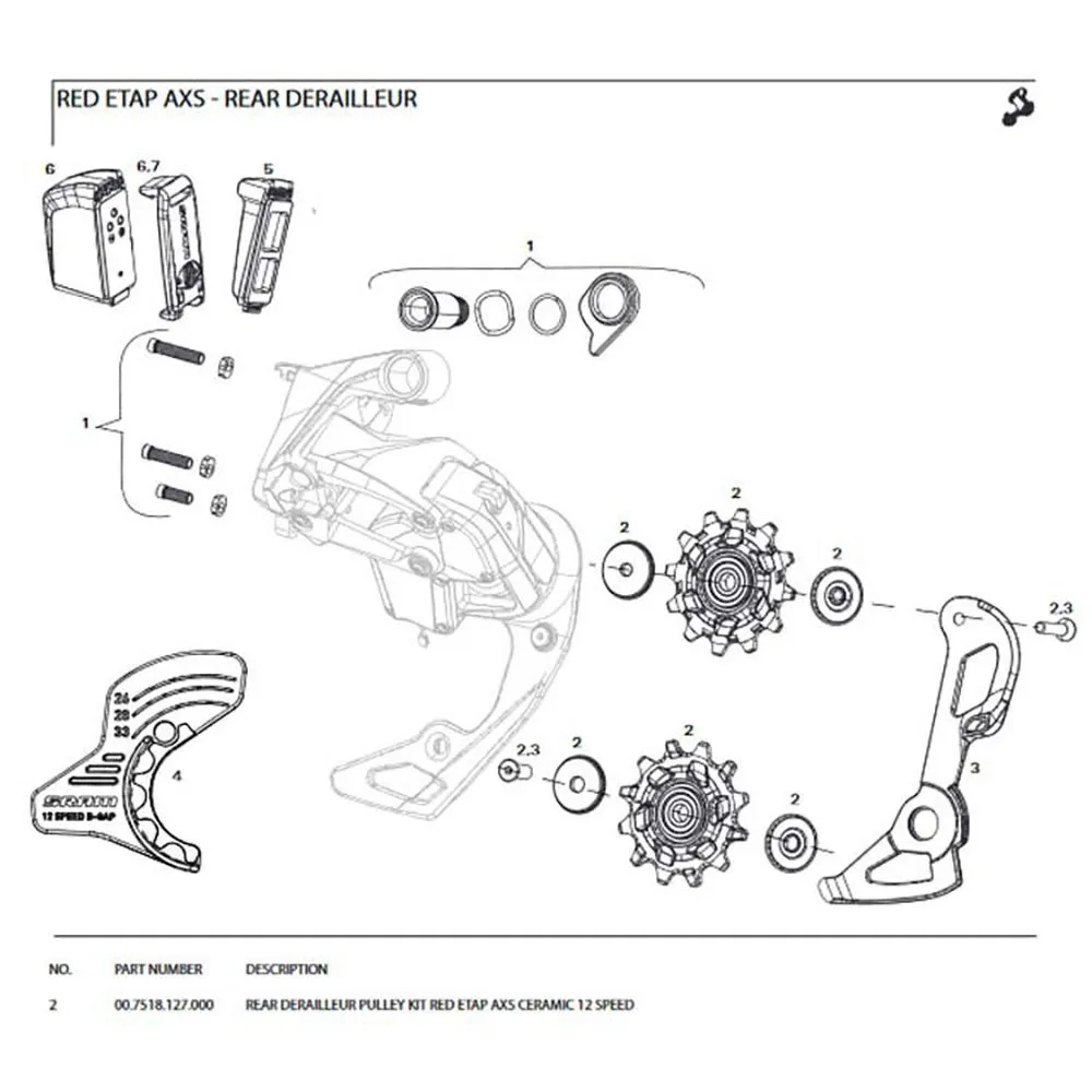 SRAM Red Etap Axs 12s Ceramic Fahrrad-schaltröllchensatz, Black, One Size SRAM Red Etap Axs 12s Ceramic Fahrrad-schaltröllchensatz, Black, One Size