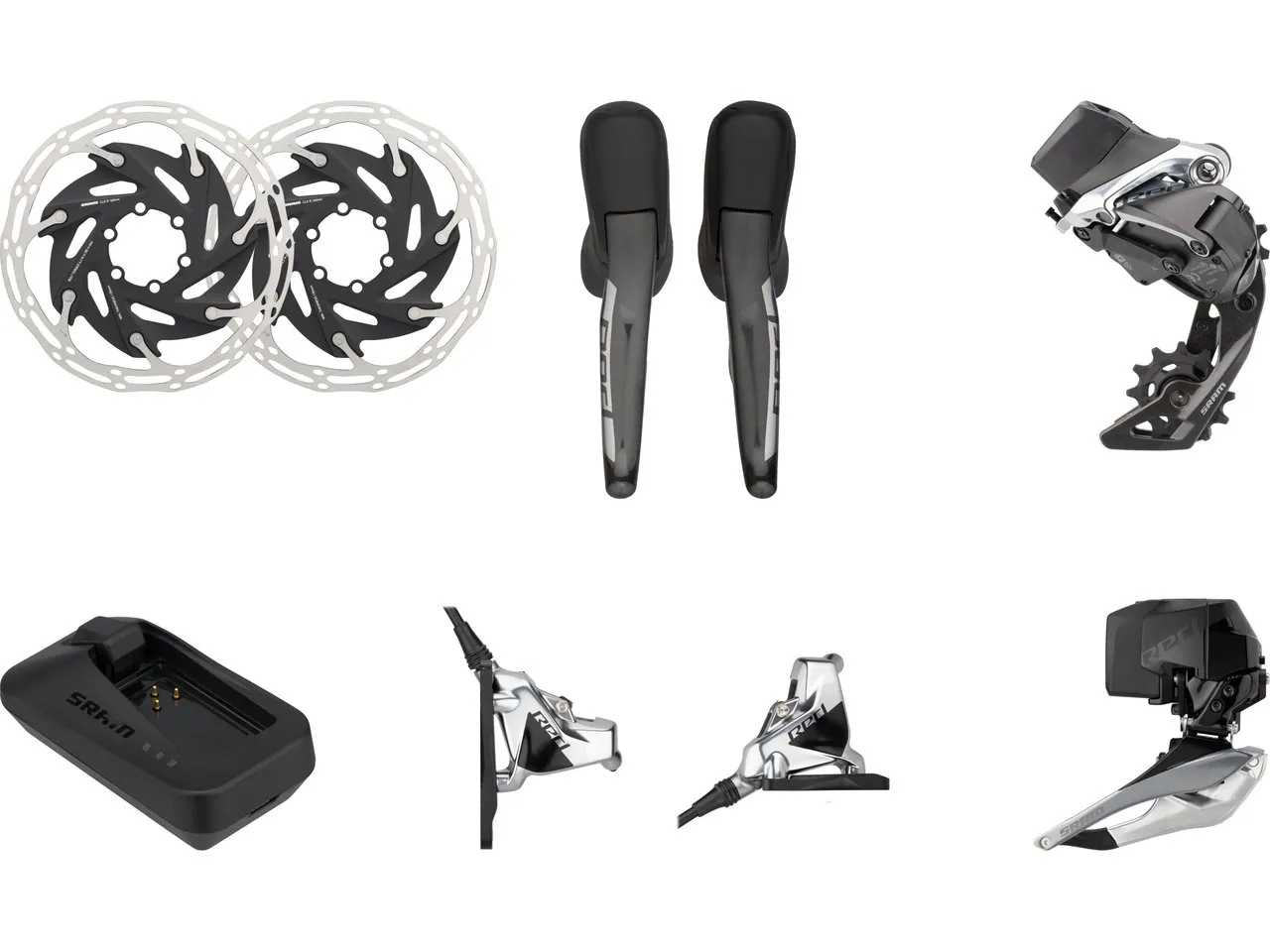 SRAM Red eTap AXS HRD FM für 2x12-fach 6-Loch Schaltgruppenset, Black, One Size SRAM Red eTap AXS HRD FM für 2x12-fach 6-Loch Schaltgruppenset, Black, One Size