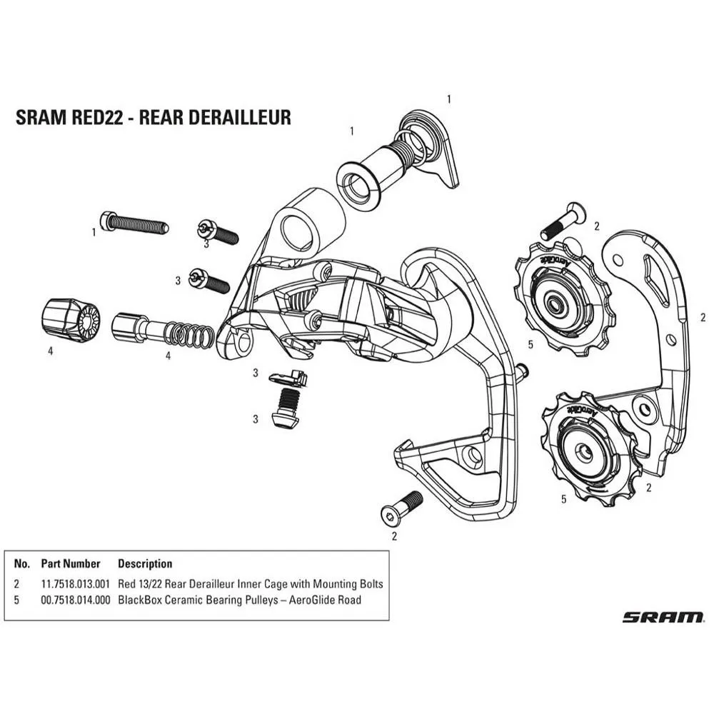 SRAM Red/red22 Innenkäfigplatte, One size SRAM Red/red22 Innenkäfigplatte, One size