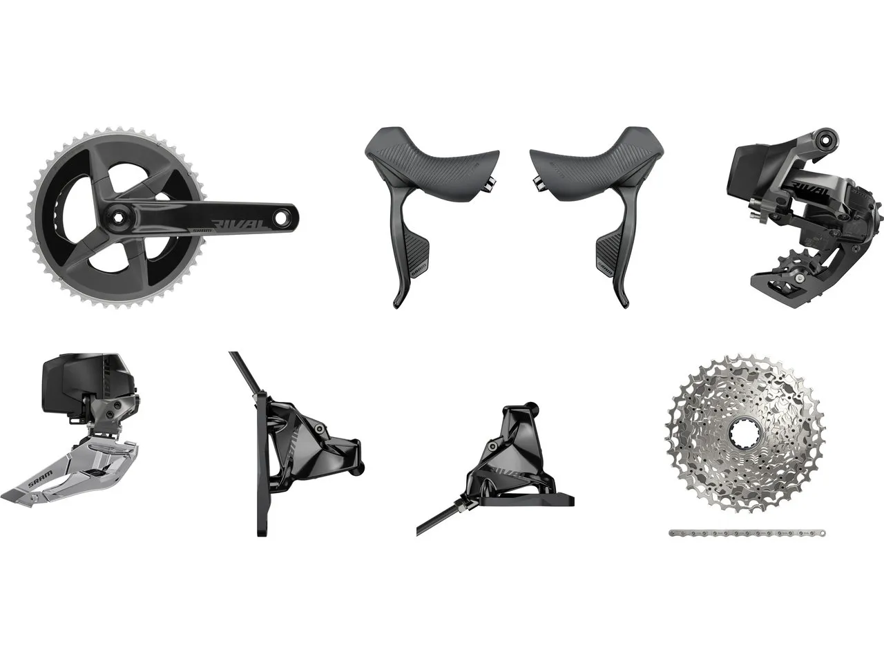 SRAM Rival eTap AXS HRD FM Gruppe 2x12-fach 35-48, Schwarz, 172.5mm 35-48/10-36 SRAM Rival eTap AXS HRD FM Gruppe 2x12-fach 35-48, Schwarz, 172.5mm 35-48/10-36