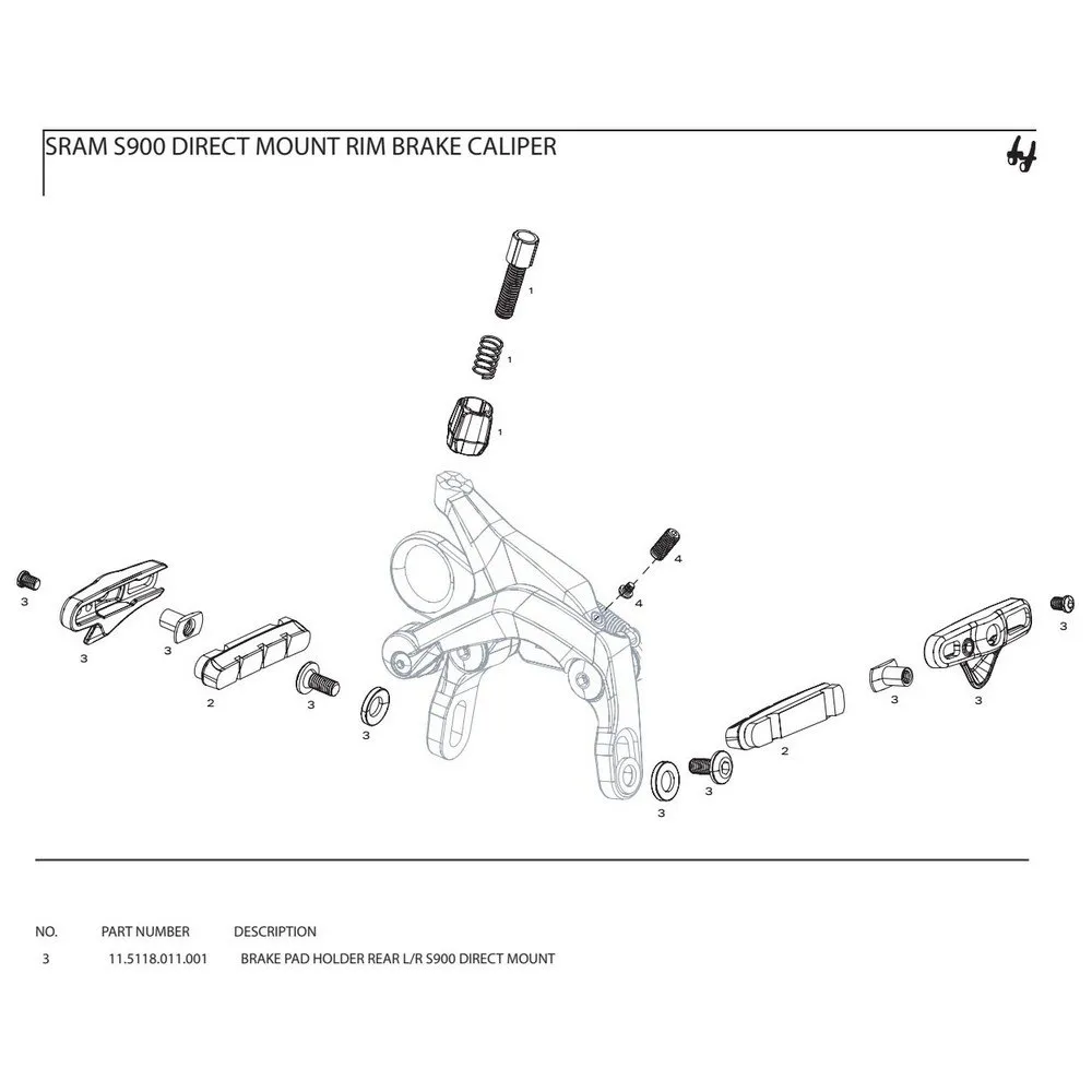 SRAM S900 Direct Mount Rear Ersatzteilkit, Black, One Size SRAM S900 Direct Mount Rear Ersatzteilkit, Black, One Size