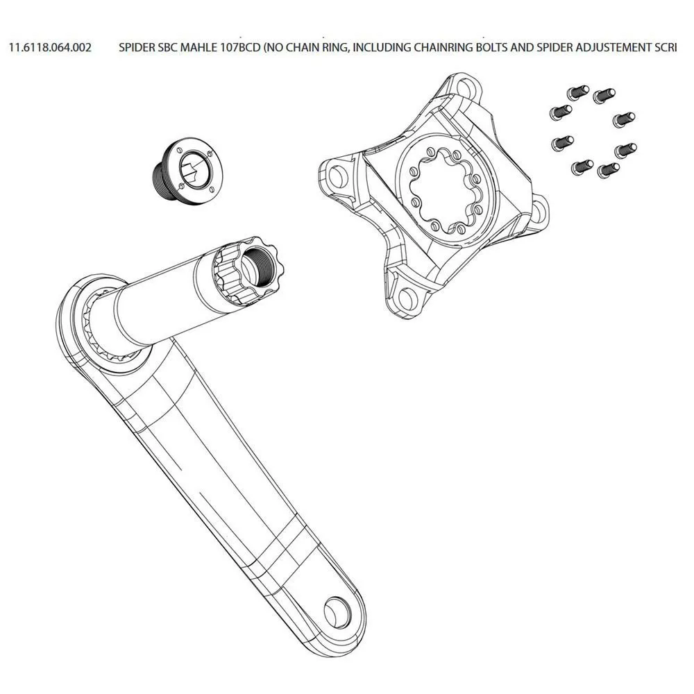 SRAM Sbc Mahle Spinne, Black, 107mm SRAM Sbc Mahle Spinne, Black, 107mm